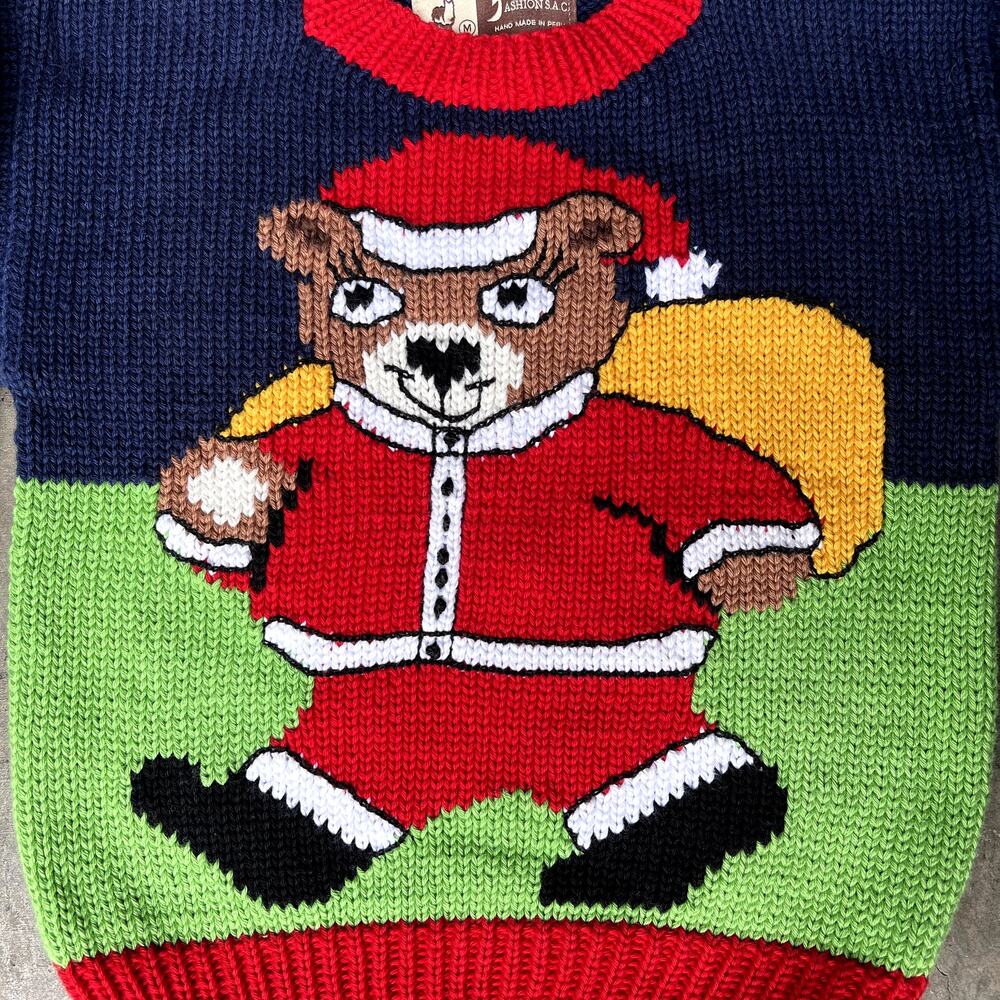 Peruvian Fashions Children's Alpaca Wool Hand Knitted Sweater Christmas Size 4 - Picture 3 of 8